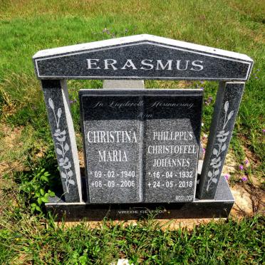 ERASMUS Phillippus Christoffel Johannes 1932-2018 & Christina Maria 1940-2006