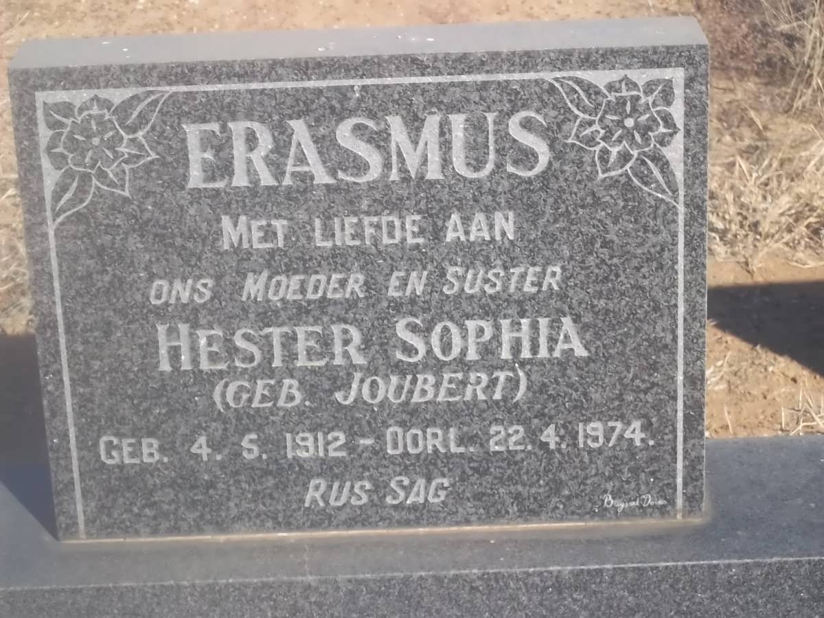 ERASMUS Hester Sophia nee JOUBERT 1912-1974