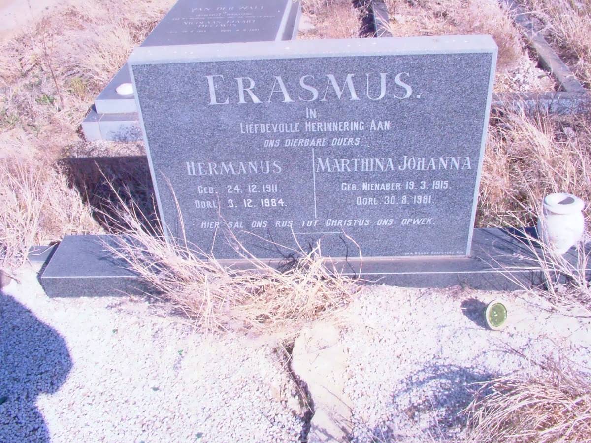 ERASMUS Hermanus 1911-1984 &amp; Marthina Johanna NIENABER 1915-1981