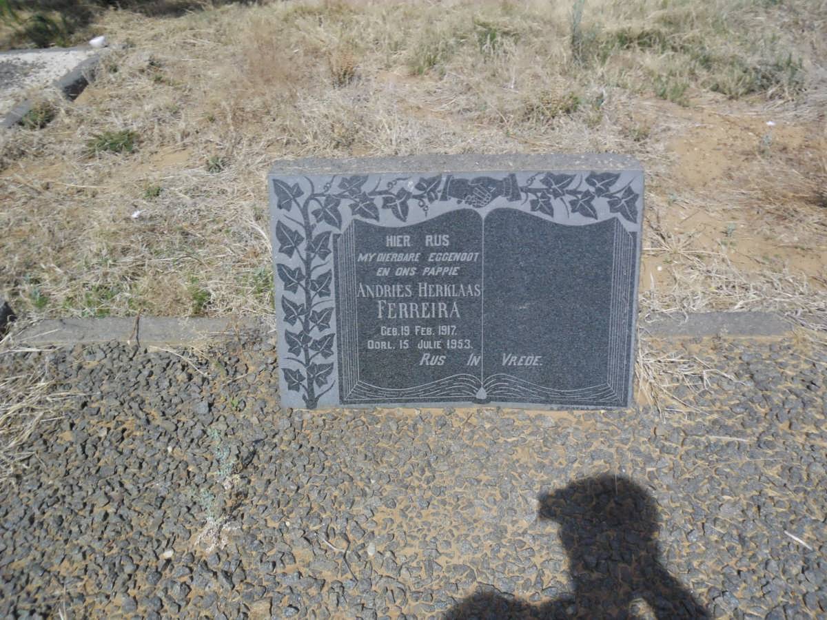 FERREIRA Andries Herklaas 1917-1953