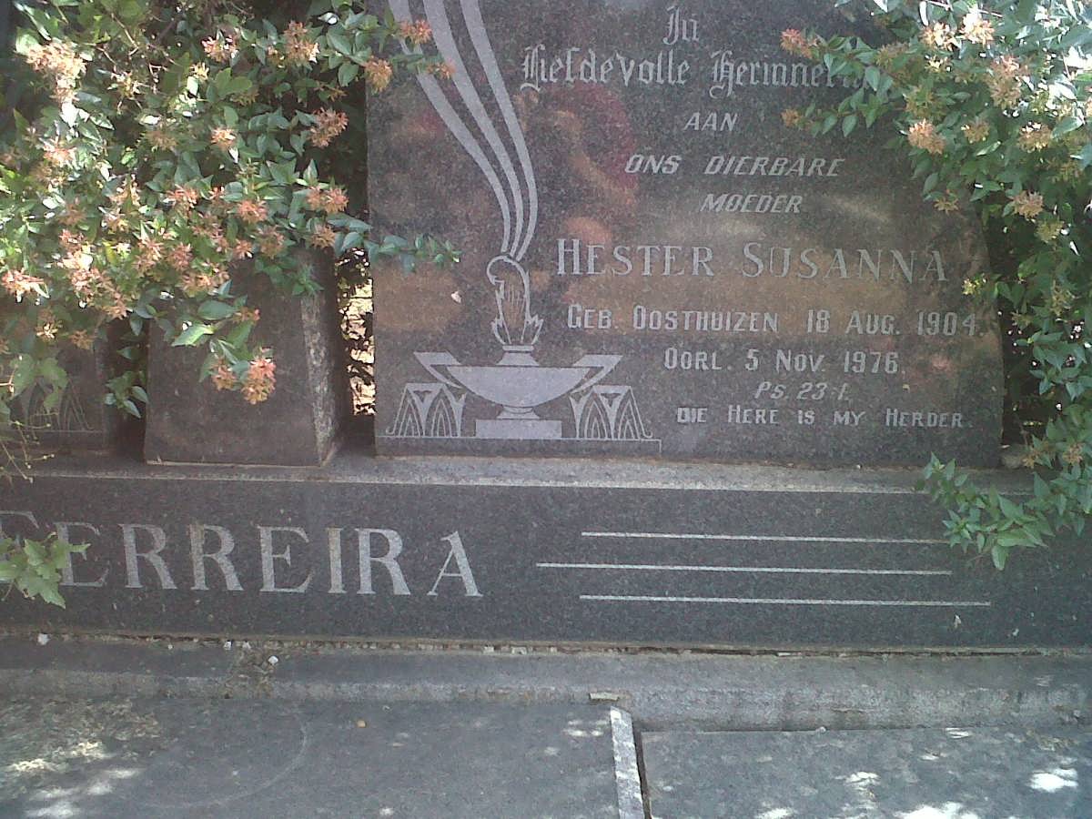 FERREIRA Johannes Stephanus 1904-1960 &amp; Hester Susanna OOSTHUIZEN 1904-1976