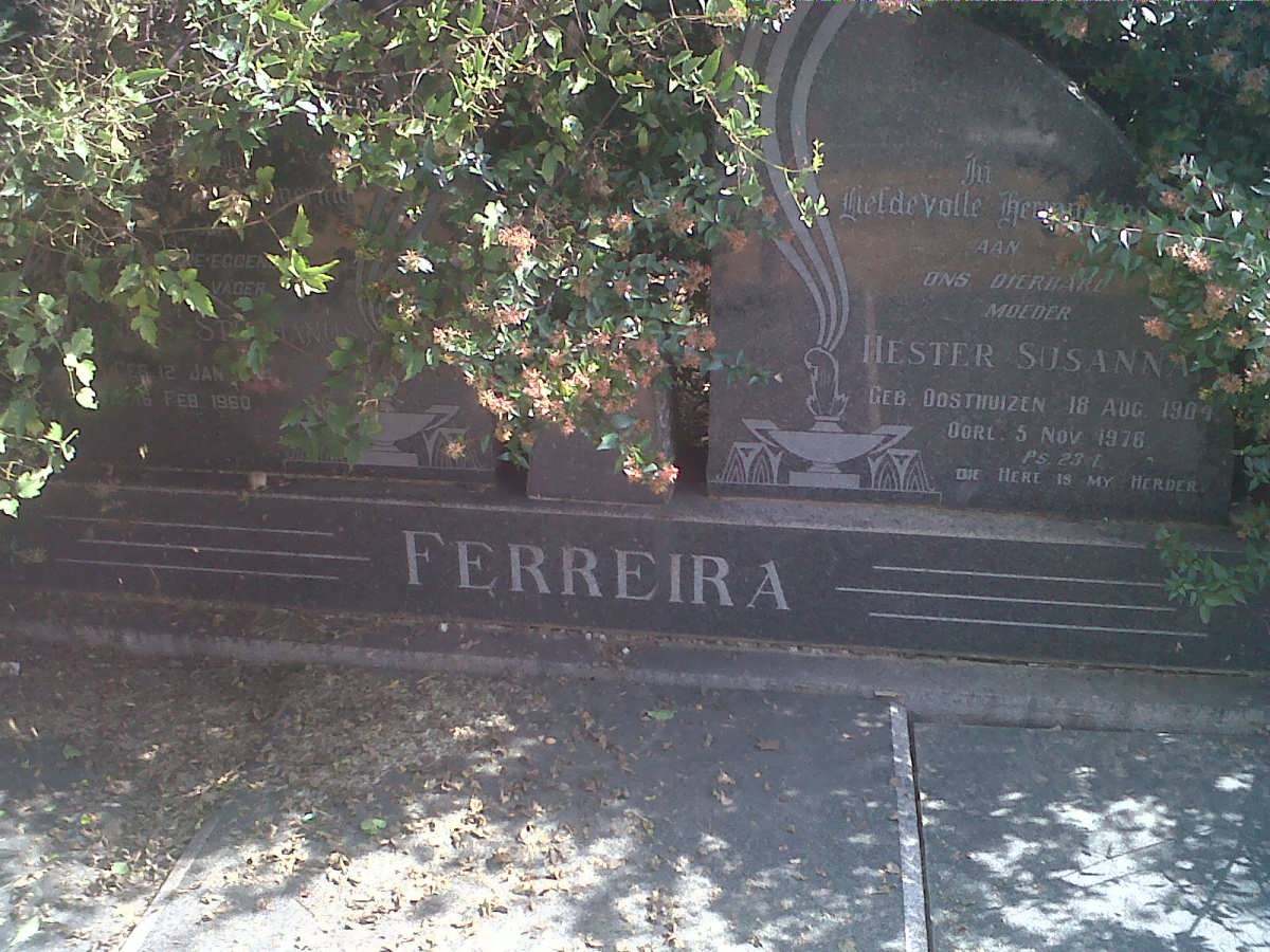 FERREIRA Johannes Stephanus 1904-1960 &amp; Hester Susanna OOSTHUIZEN 1904-1976