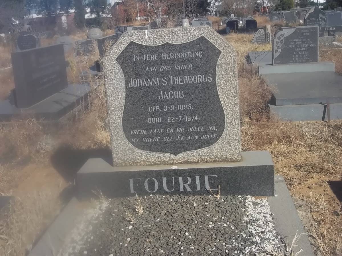 FOURIE Johannes Theodorus Jacob 1895-1974