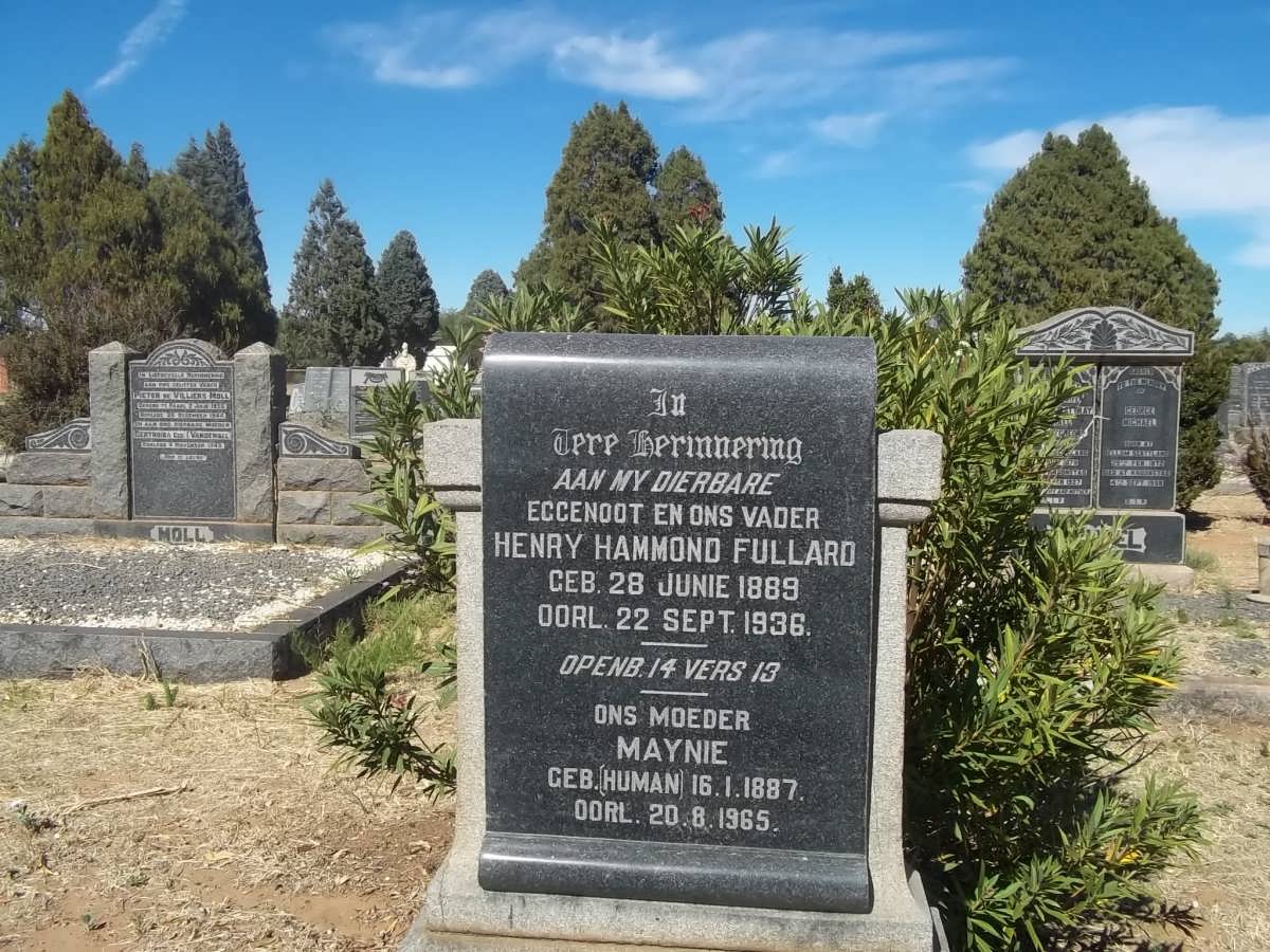 FULLARD Henry Hammond 1889-1936 &amp; Maynie HUMAN 1887-1965
