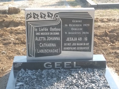 GEEL Aletta Johanna Catharina nee LABUSCHAGNE 1929-2026