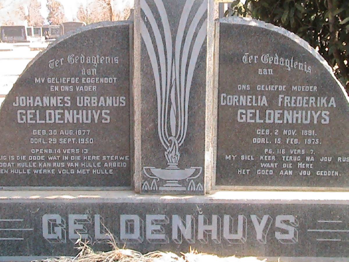 GELDENHUYS Johannes Urbanus 1877-1950 &amp; Cornelia Frederika 1891-1975