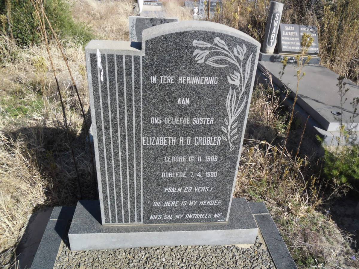 GROBLER Elizabeth H.O. 1909-1980