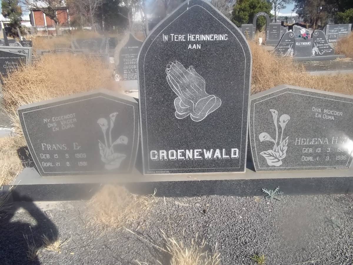 GROENEWALD Frans G. 1909-1981 &amp; Helena H.W. 19??-1986