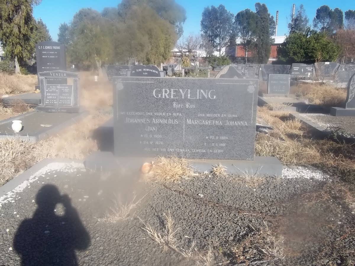 GREYLING Johannes Arnoldus 1900-1976 &amp; Margaretha Johanna 1904-1981