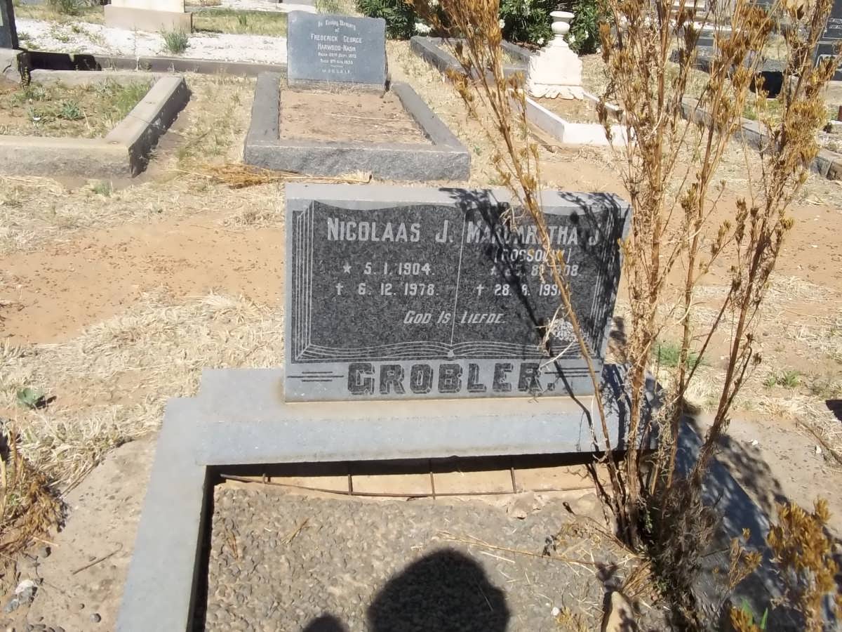 GROBLER Nicolaas J. 1904-1978 &amp; Margaretha J. ROSSOUW 1908-199?