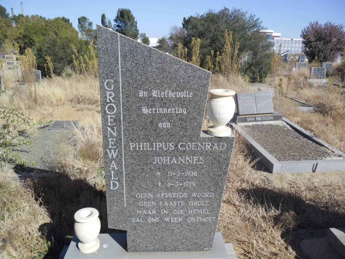 GROENEWALD Philipus Coenrad Johannes 1938-1979