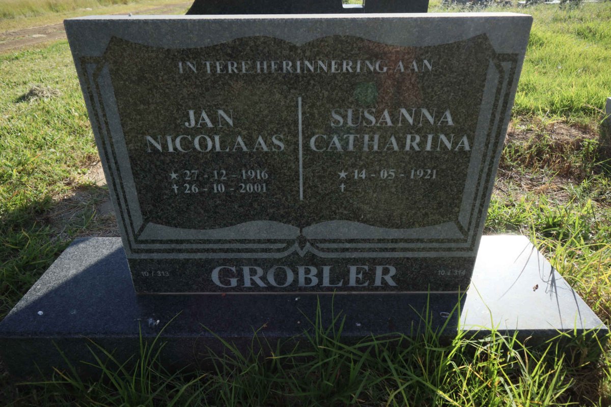 GROBLER Jan Nicolaas 1916-2001 &amp; Susanna Catharina 1921-