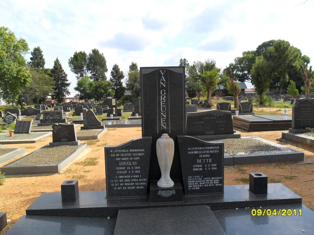GREUNEN Douglas, van 1908-1980 &amp; Bettie 1908-1994