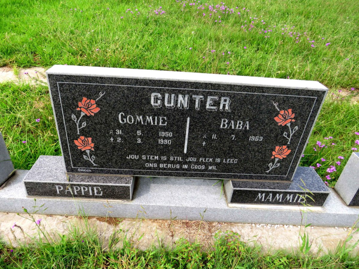 GUNTER Gommie 1950-1990 & Baba 1953-