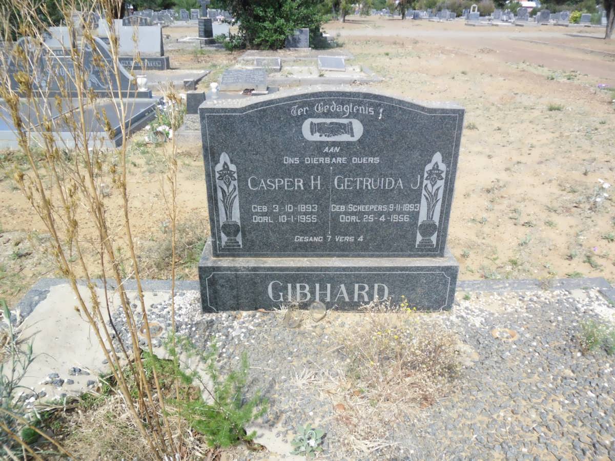 GIBHARD Casper H. 1893-1955 &amp; Gertruida J. SCHEEPERS 1893-1956