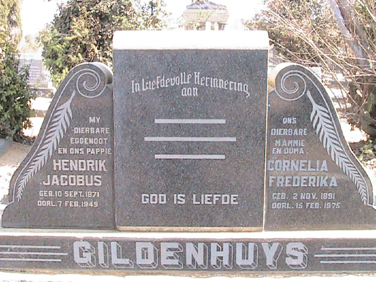 GILDENHUYS Hendrik Jacobus 1871-1949 &amp; Cornelia Frederika 1891-1975