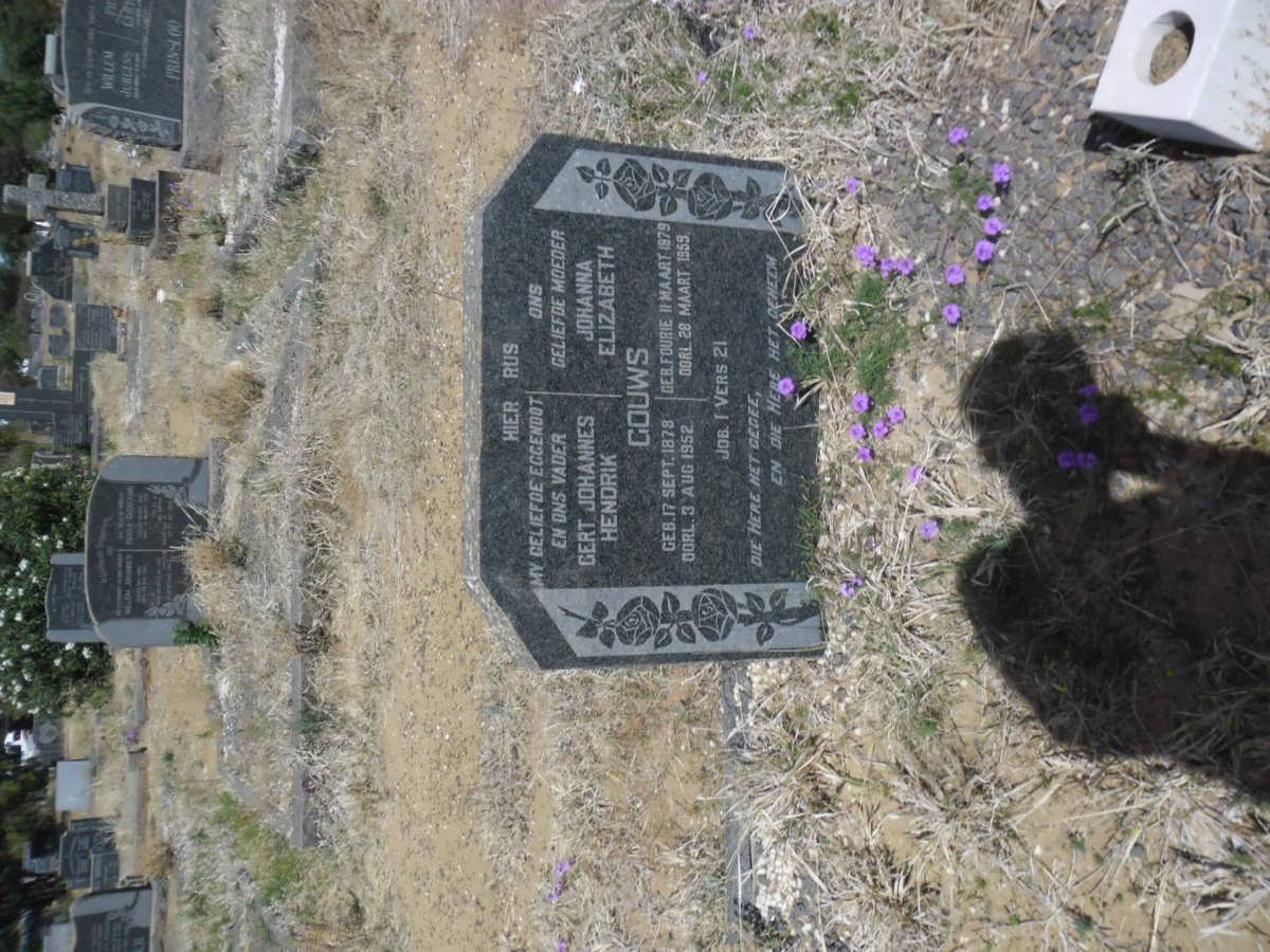 GOUWS Gert Johannes Hendrik 1878-1952 &amp; Johanna Elizabeth 1879-1959
