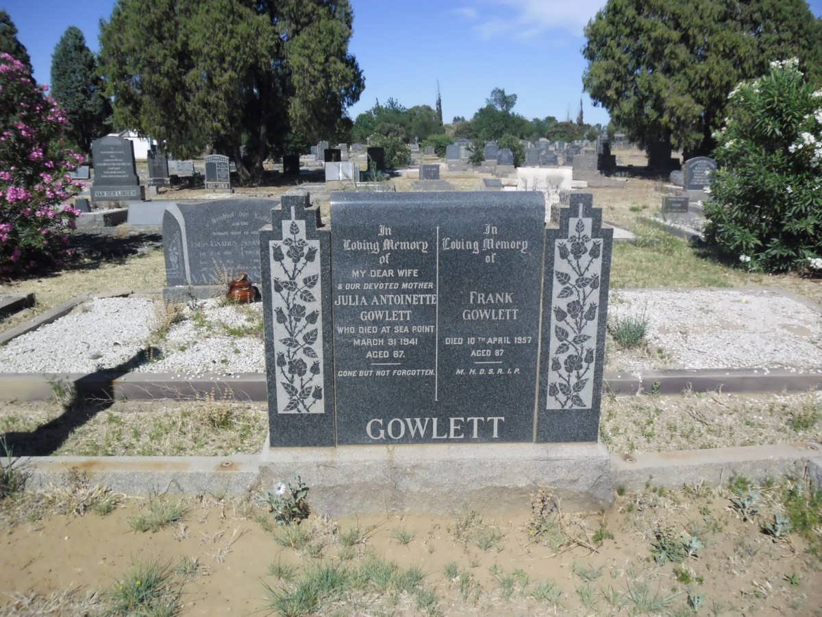 GOWLETT Frank -1957 &amp; Julia Antoinette -1941