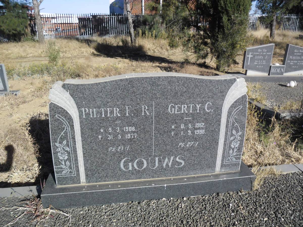 GOUWS Pieter F.R. 1906-1977 &amp; Gerty C. 1912-1998