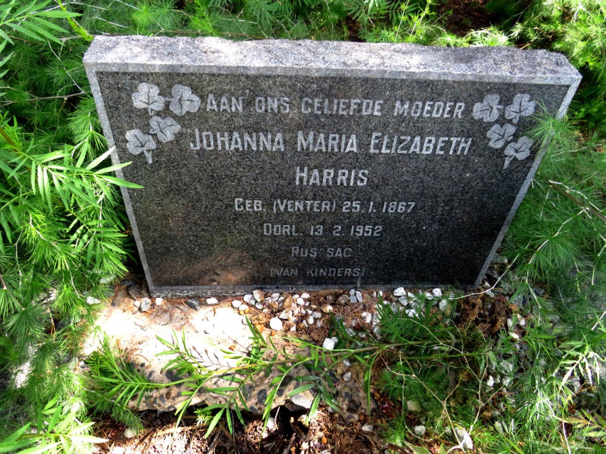 HARRIS Johanna Maria Elizabeth nee VENTER 1867-1952