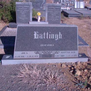 HATTINGH Jan A. 1905-1976 &amp; Martha M.M. 1899-1985