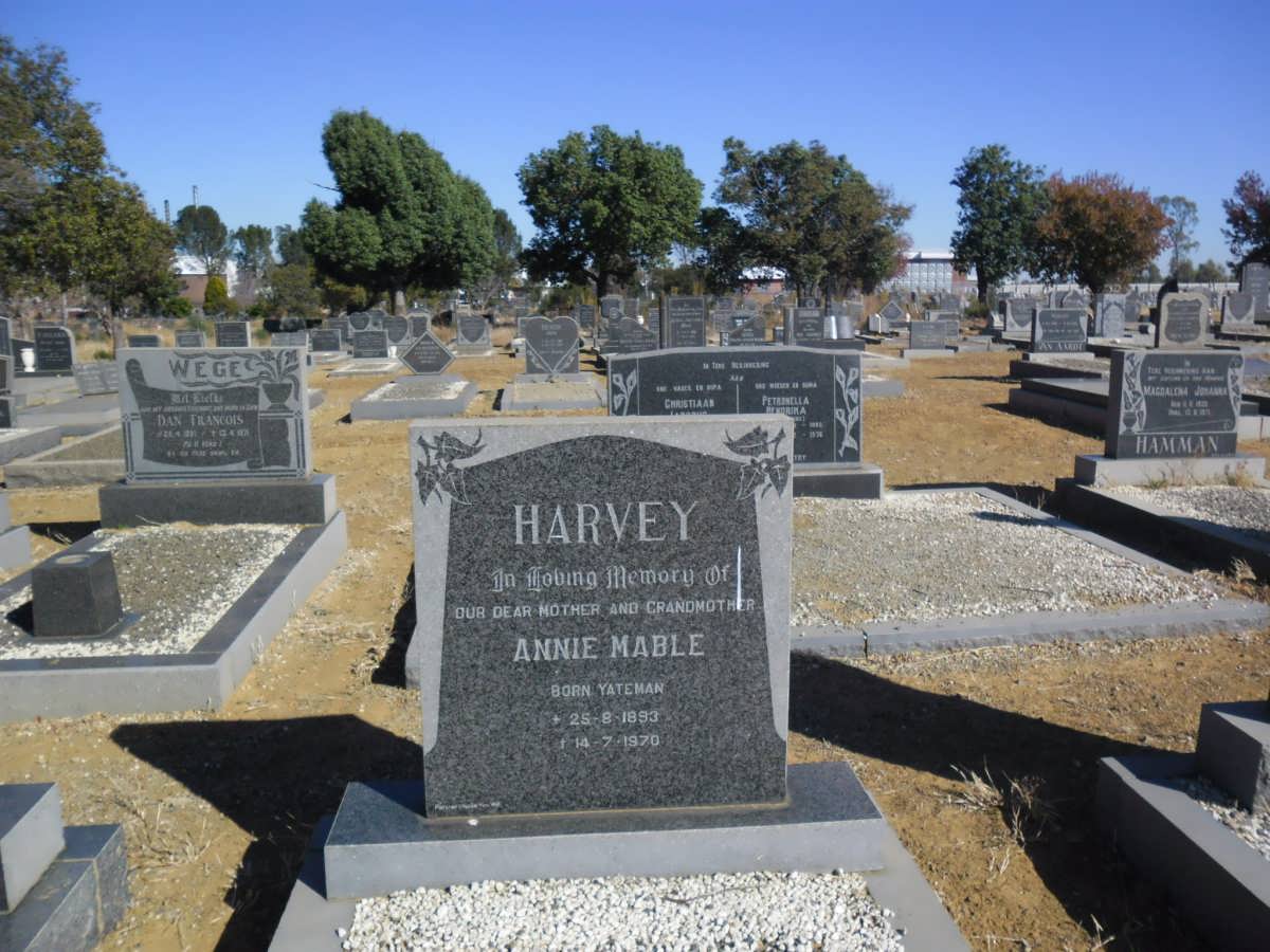 HARVEY Annie Mable nee YATEMAN 1893-1970