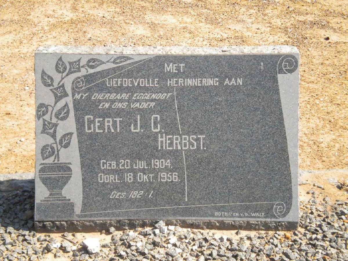 HERBST Gert J.C. 1904-1956
