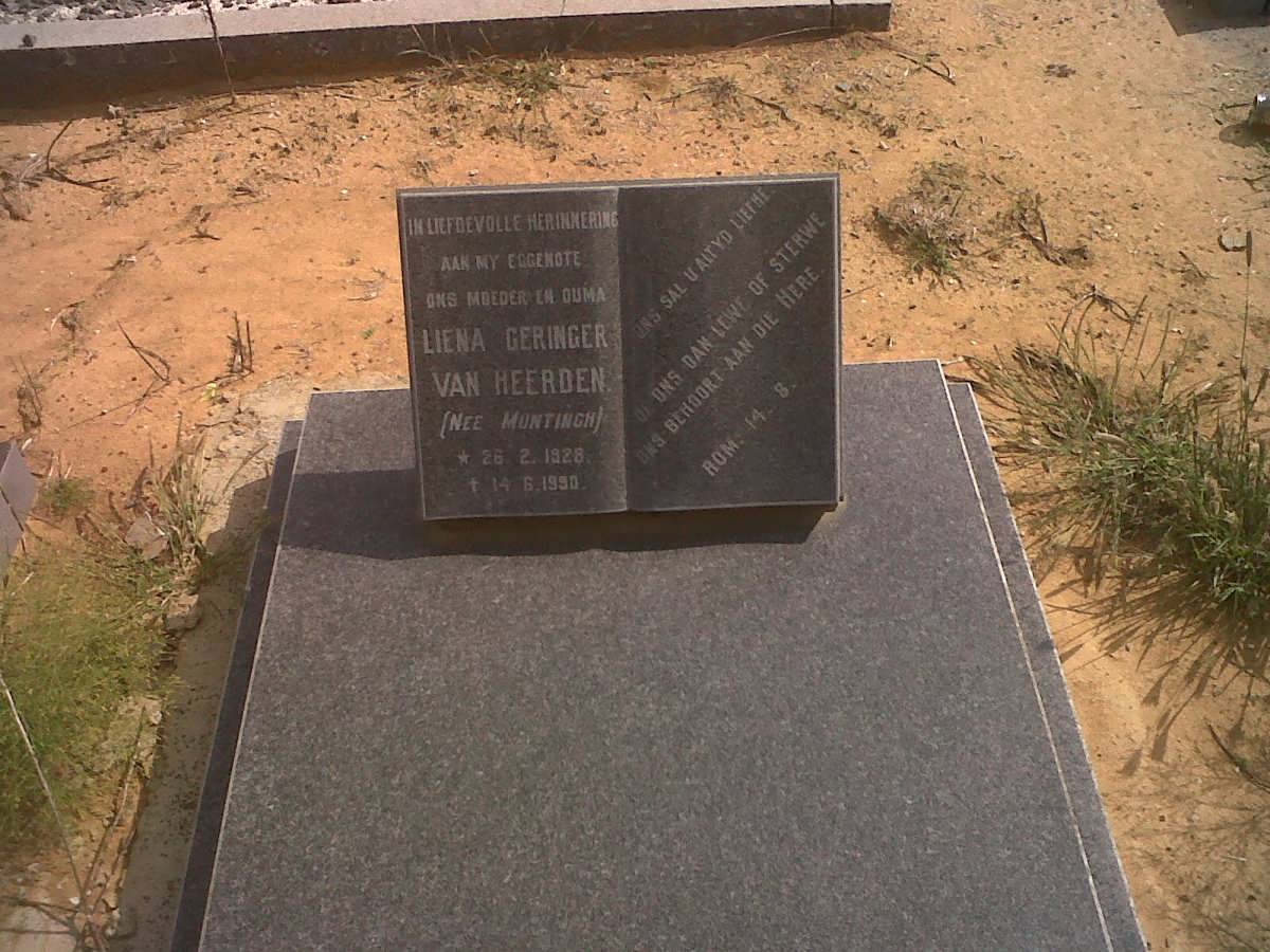 HEERDEN Liena Geringer, van nee MUNTINGH 1928-1990