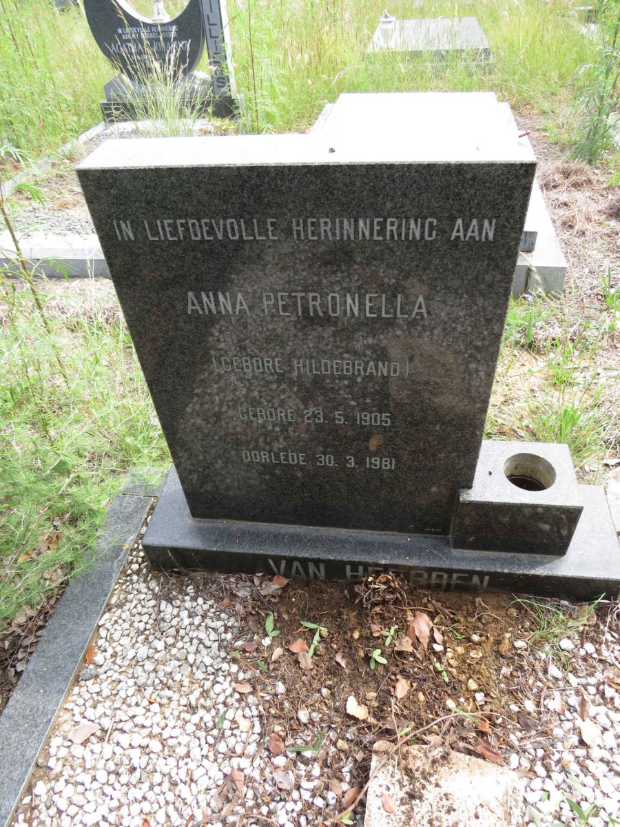 HEERDEN Anna Petronella, van nee HILDEBRAND 1905-1981