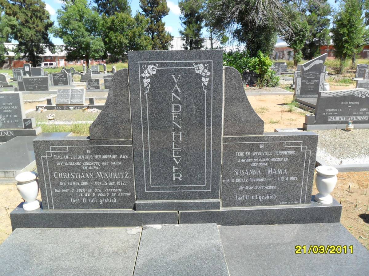 HEEVER Christiaan Mauritz, van den 1906-1972 &amp; Susanna Maria J.v. RENSBURG 1910-1983