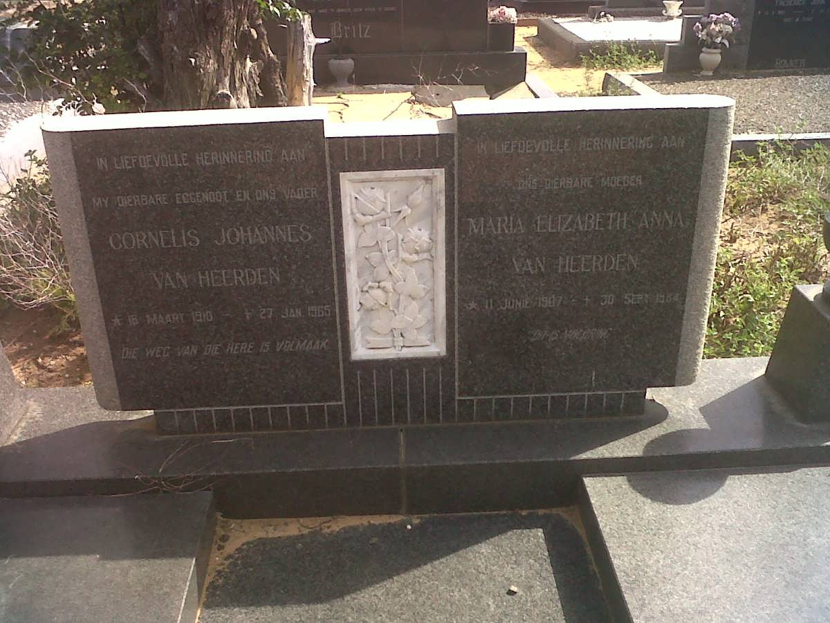HEERDEN Cornelis Johannes, van 1910-1965 &amp; Maria Elizabeth Ann  1907-1984