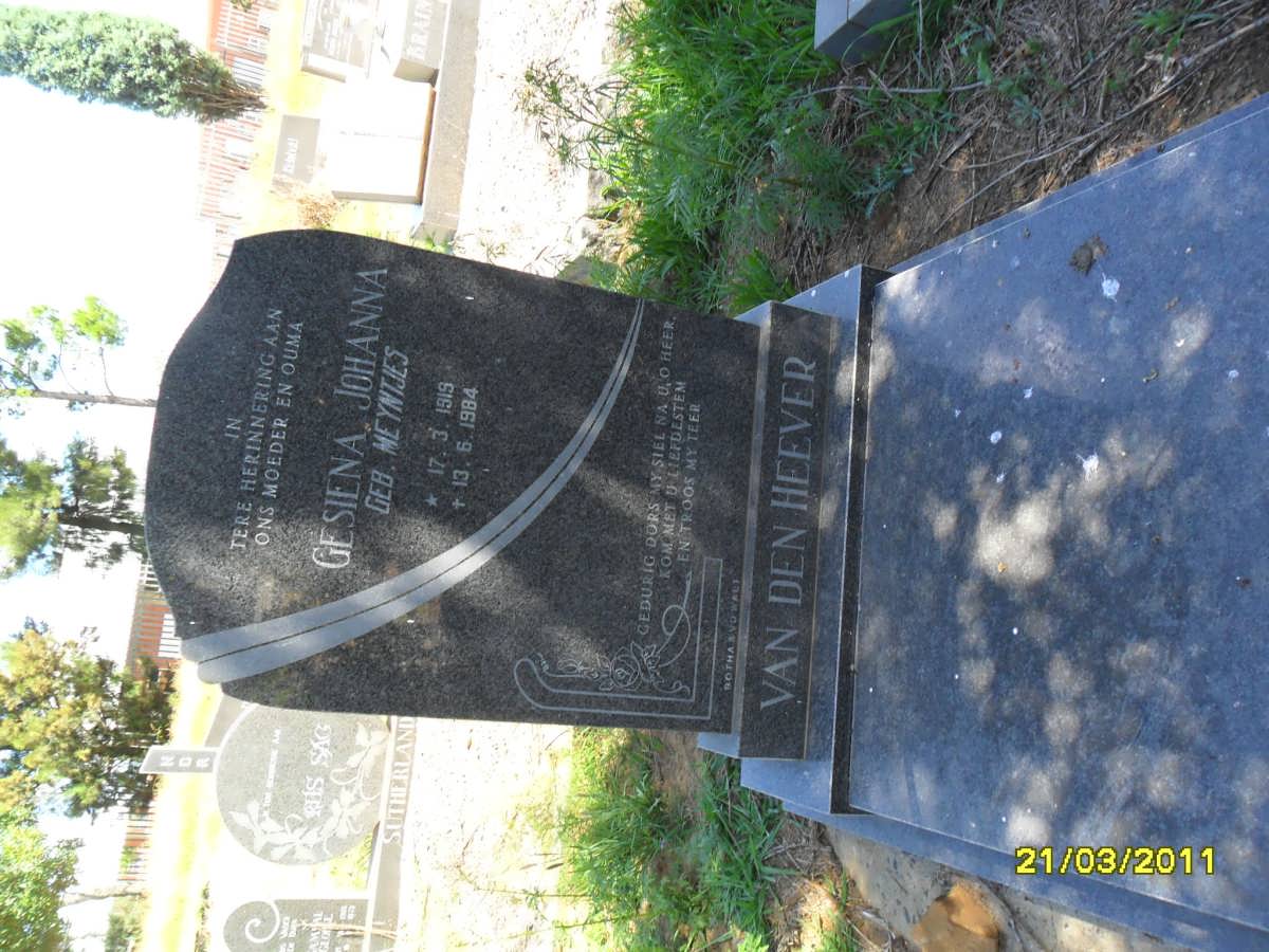 HEEVER Gesiena Johanna, van den nee MEYNTJES 1919-1984