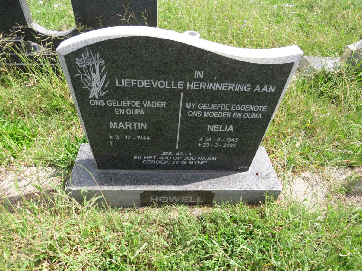 HOWELL Martin 1944- & Nelia 1945-2003
