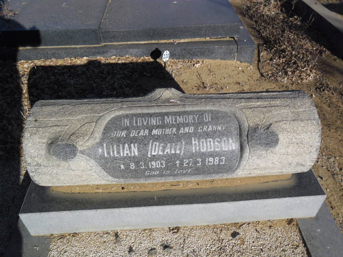 HODSON Lilian nee DEALE 1903-1983