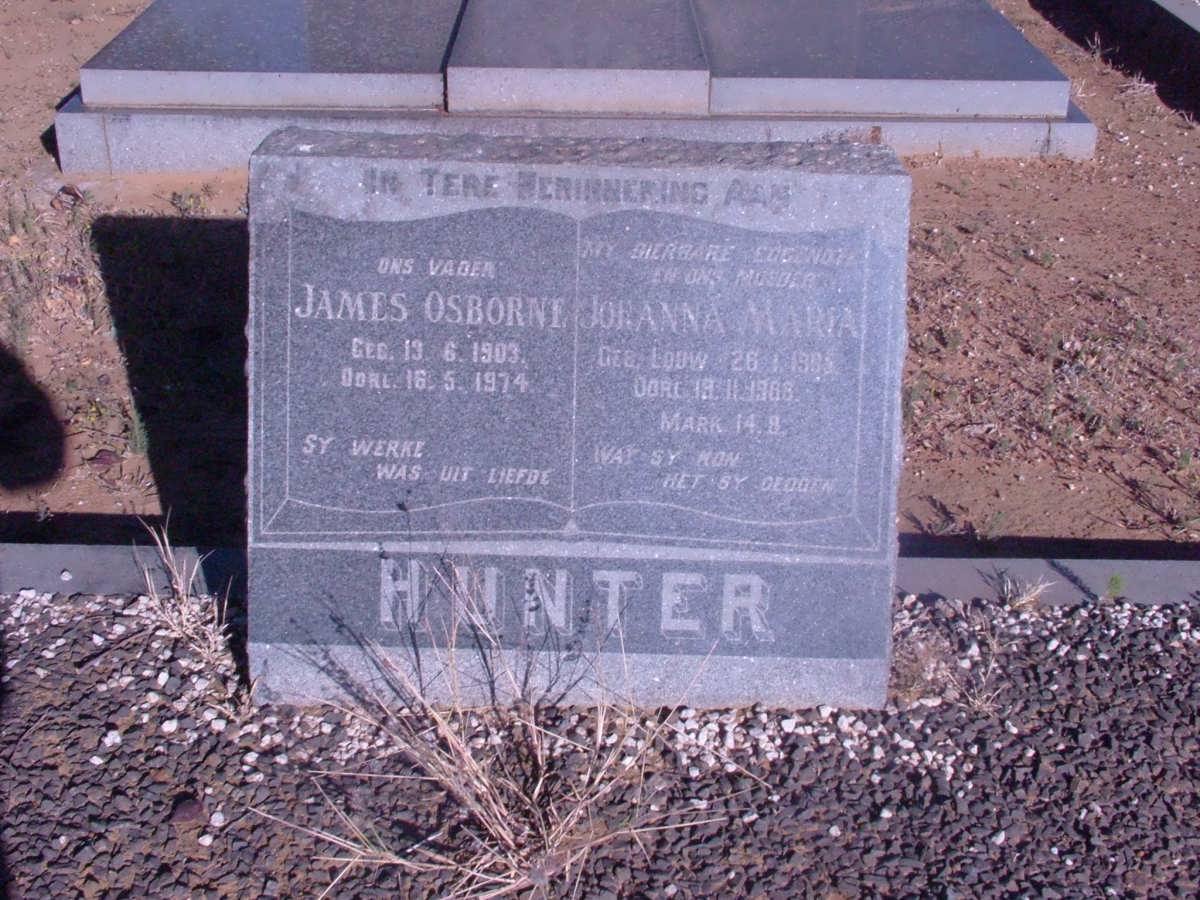 HUNTER James Osborne 1903-1974 &amp; Johanna Maria LOUW 1905-1968