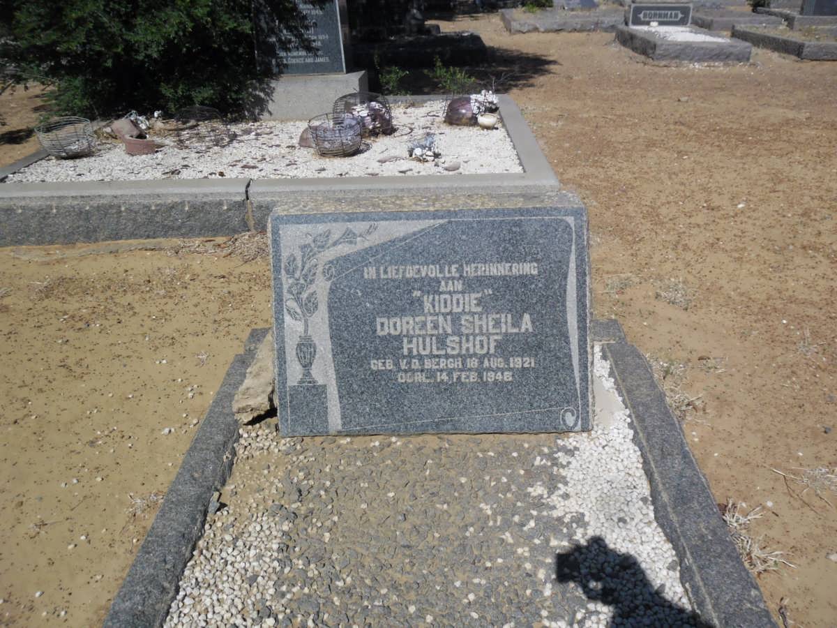 HULSHOF Doreen Sheila nee V.D. BERGH 1921-1948