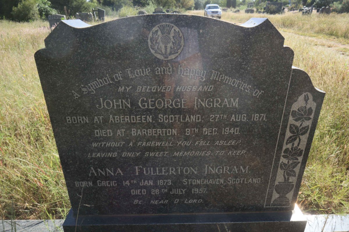INGRAM John George 1871-1940 &amp; Anna Fullerton GREIG 1873-1957