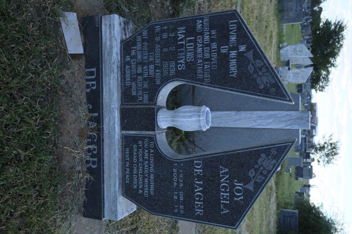 JAGER Louis Matthys, de 1936-1995 &amp; Joy Angela 1935-2006
