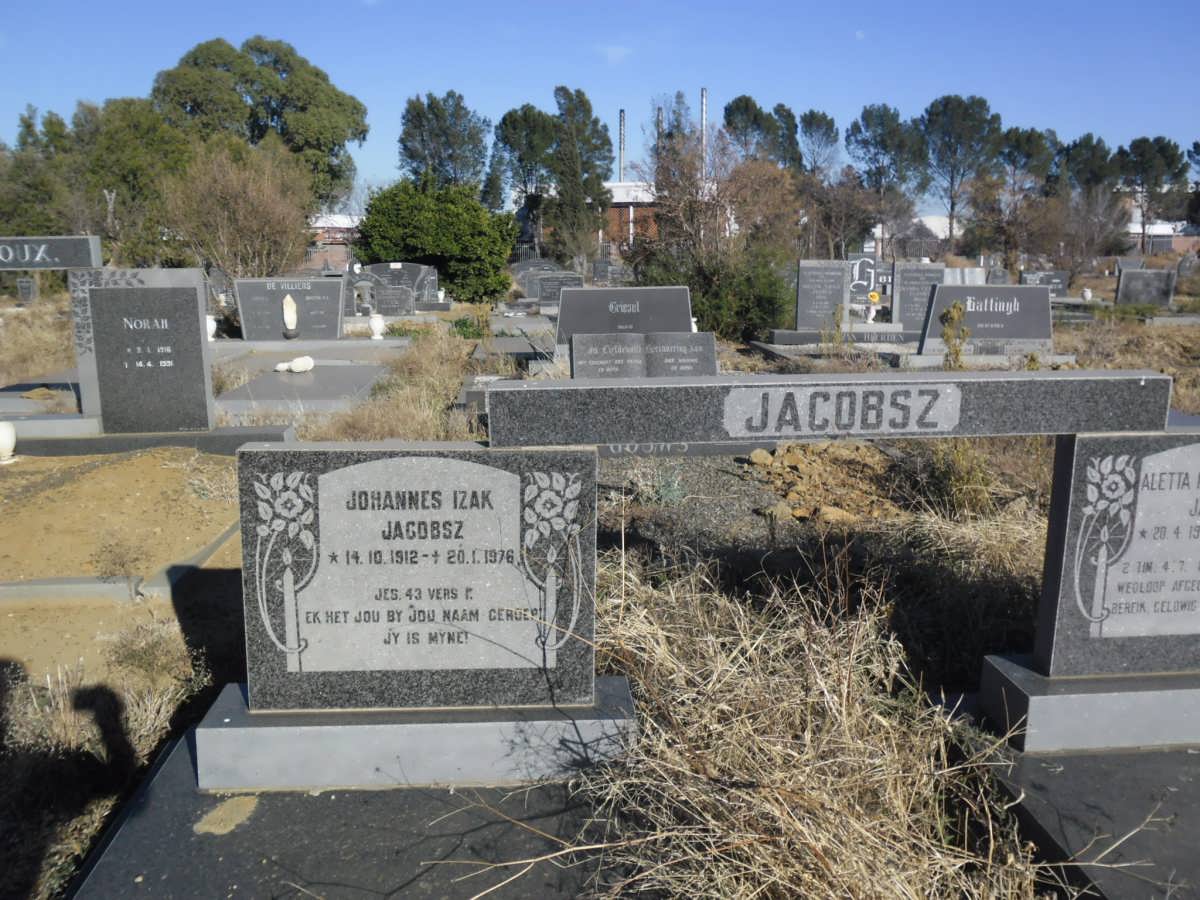 JACOBSZ Johannes Izak 1912-1976 & Aletta Maria Magdalena 1919-1987 _1