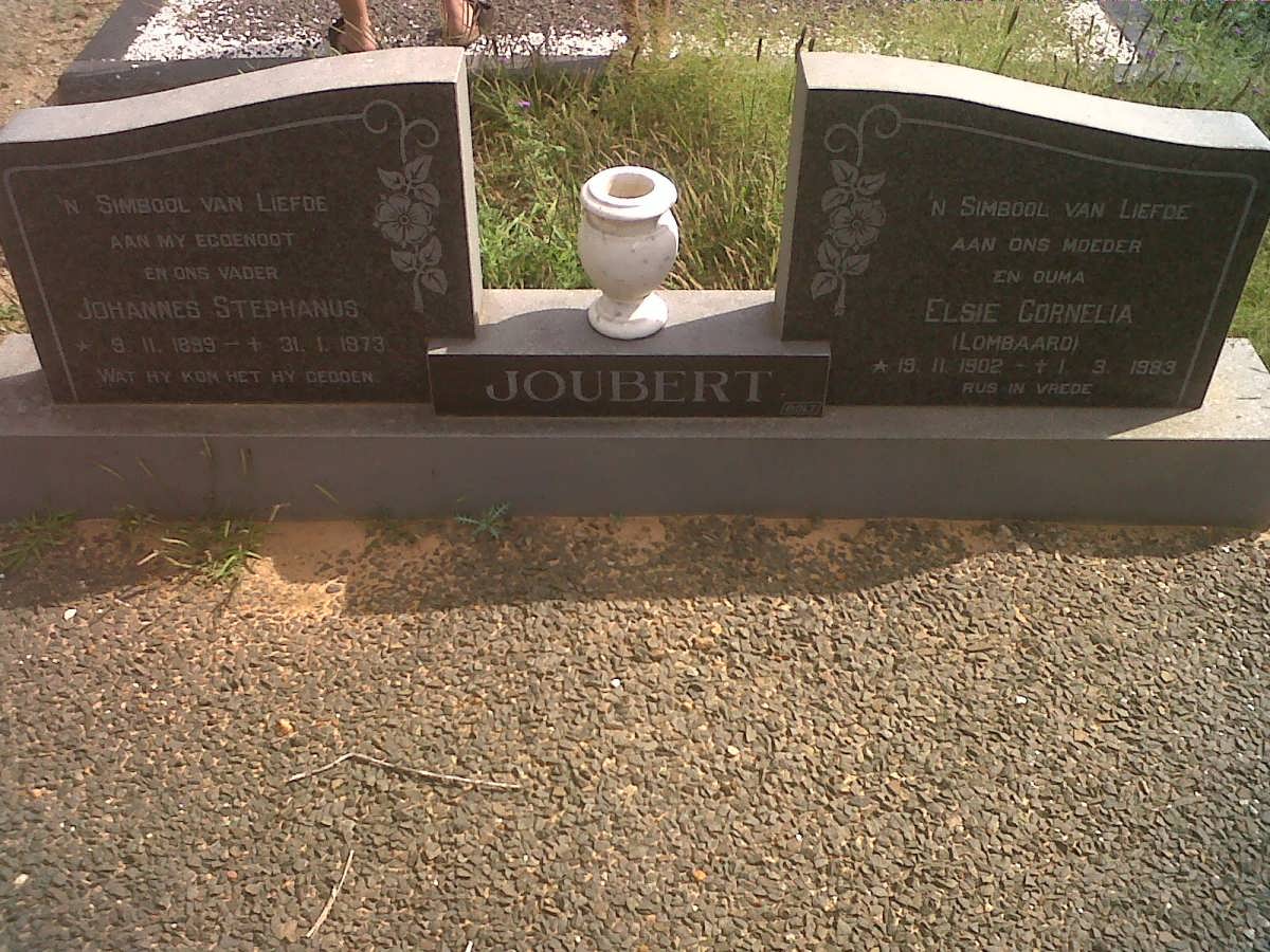 JOUBERT Johannes Stephanus 1899-1973 &amp; Elsie Cornelia LOMBAARD 1902-1983