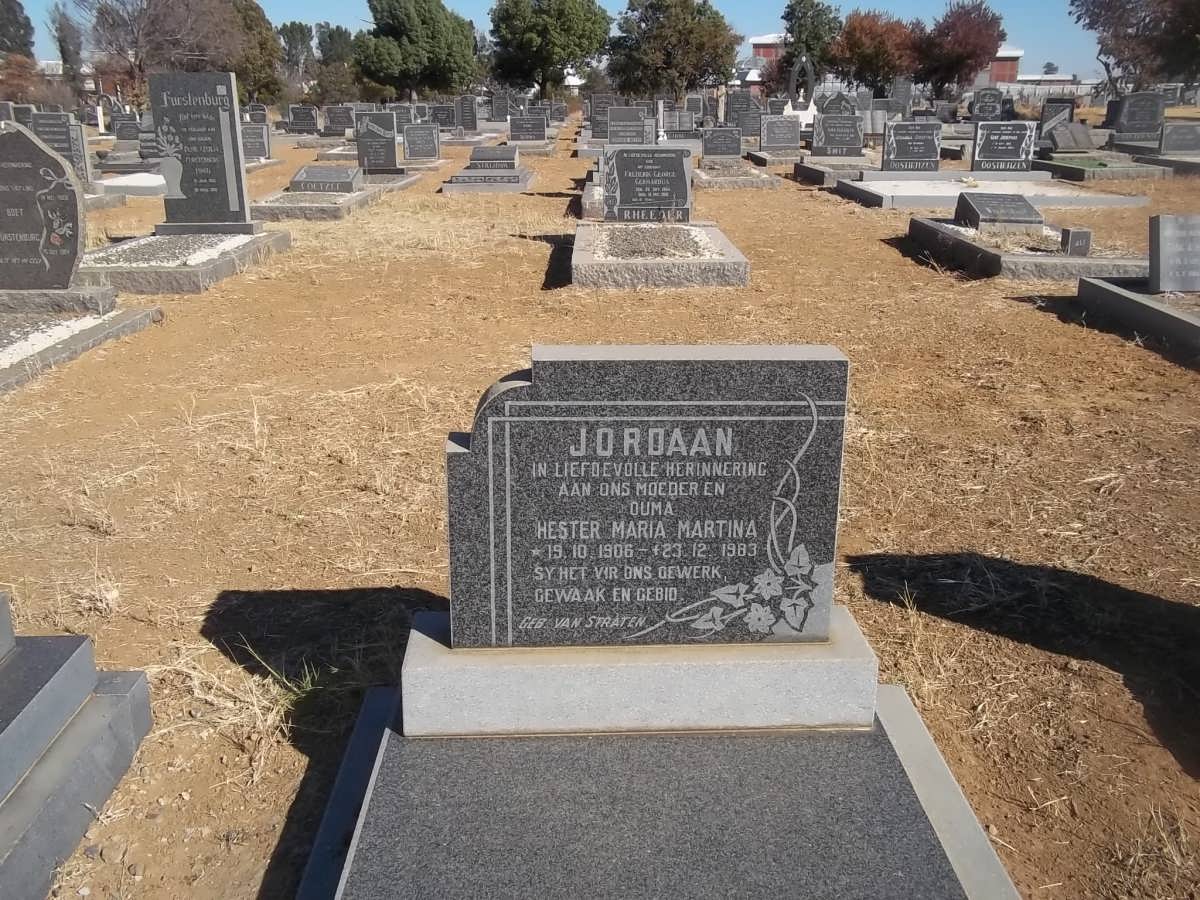 JORDAAN Hester Maria Martina nee VAN STRATEN 1906-1983