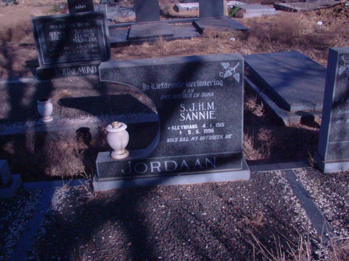 JORDAAN S.J.H.M. nee KLEYNHANS 1915-1996