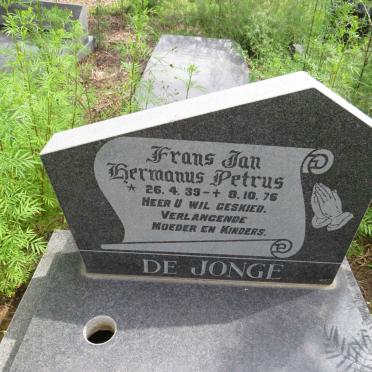 JONGE Frans Jan Hermanus Petrus, de 1939-1976