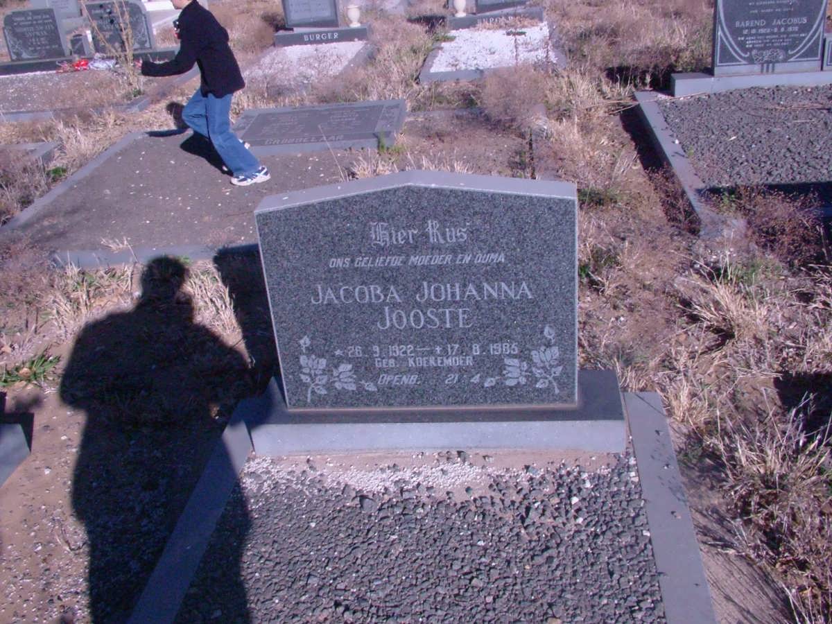 JOOSTE Jacoba Johanna nee KOEKEMOER 1922-1985