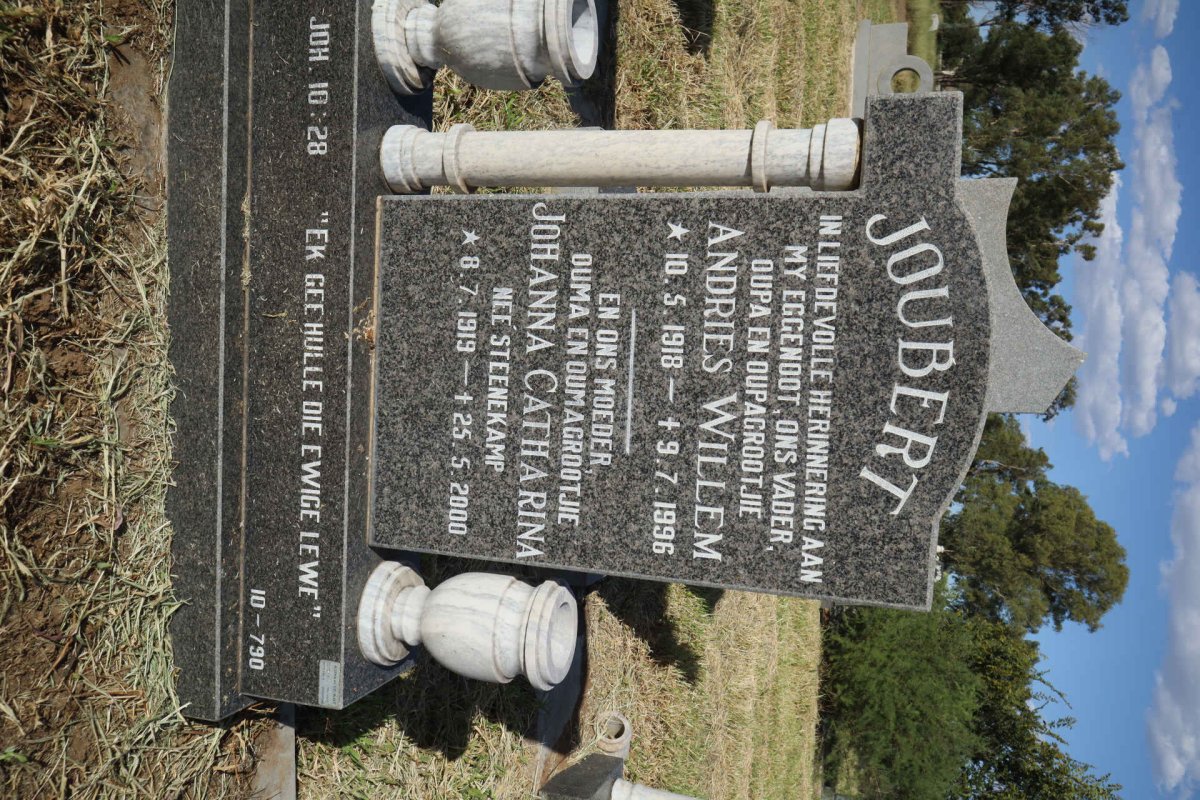 JOUBERT Andries Willem 1918-1996 &amp; Johanna Catharina STEENKAMP 1919-2000