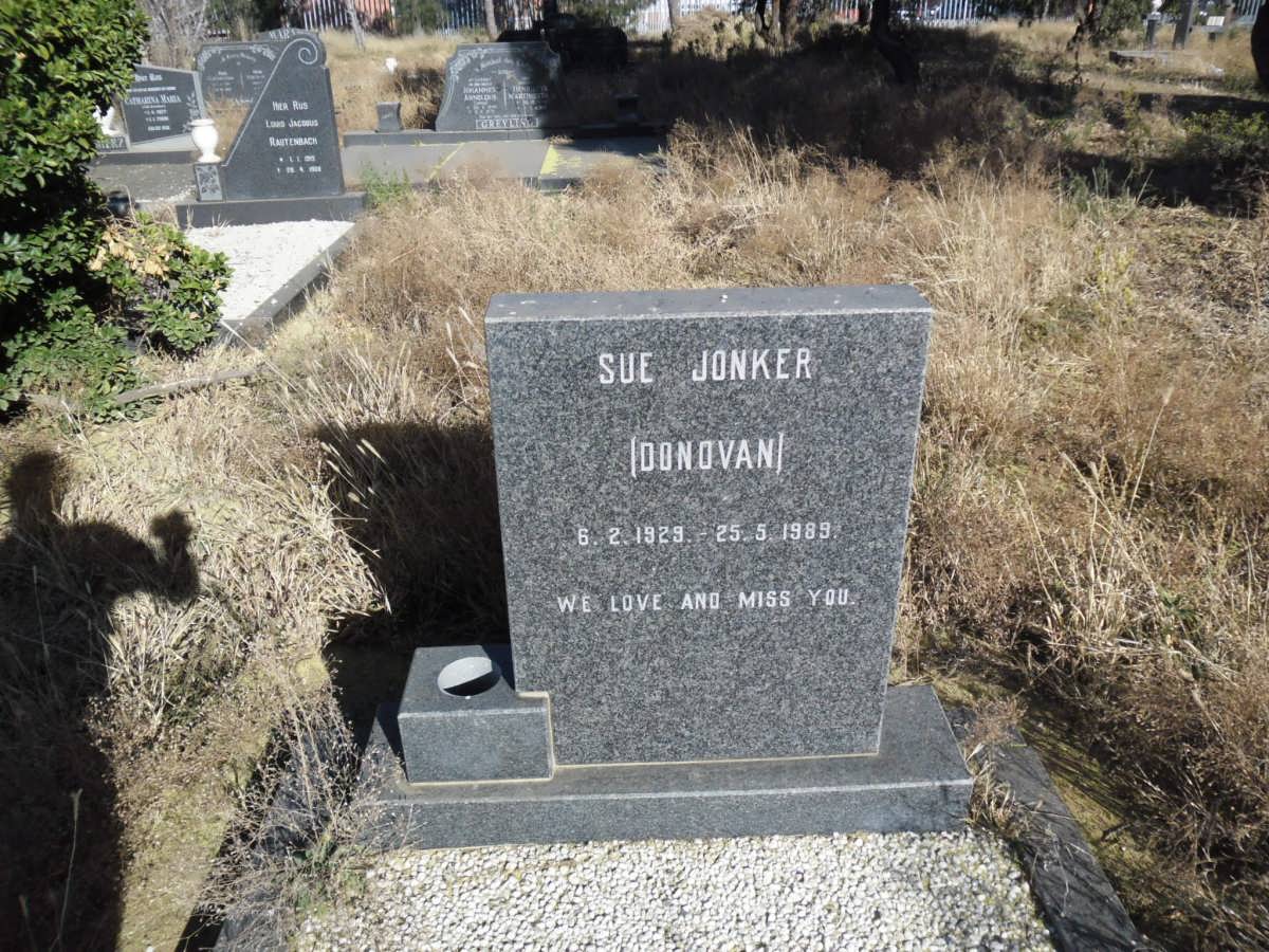 JONKER Sue nee DONOVAN 1928-1989