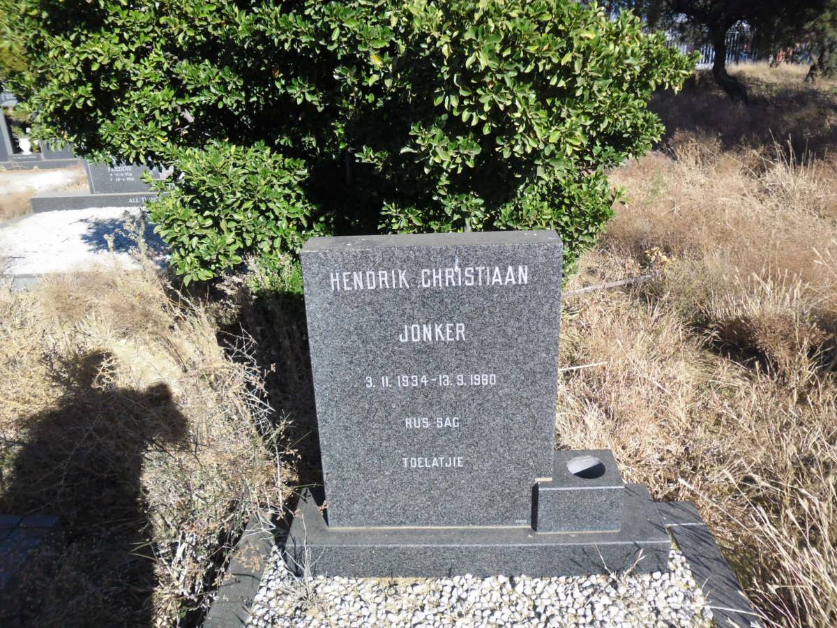 JONKER Hendrik Christiaan 1934-1980