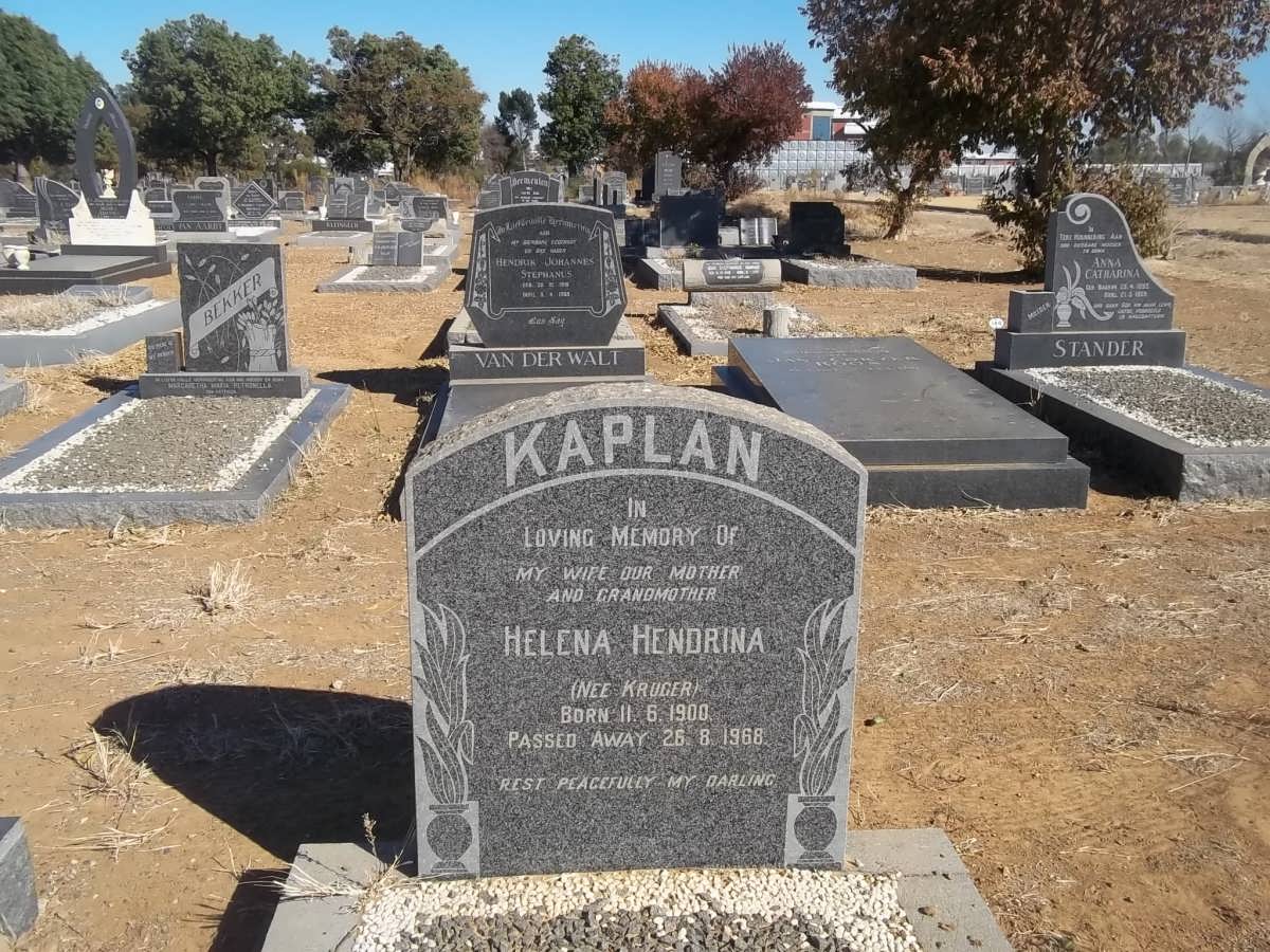 KAPLAN Helena Hendrina nee KRUGER 1900-1966