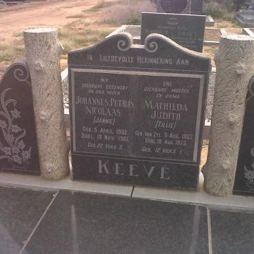 KEEVE Johannes Petrus Nicolaas 1902-1961 &amp; Mathilda Judith VAN ZYL 1907-1973