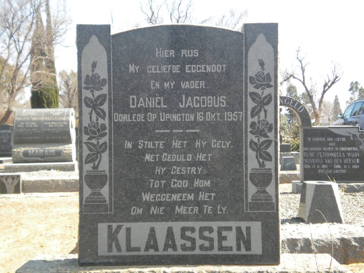 KLAASSEN Daniel Jacobus -1957